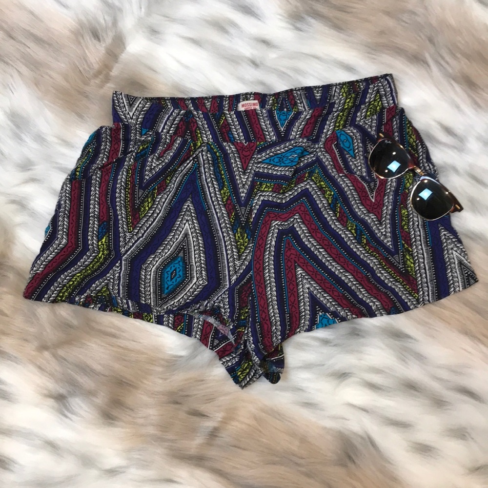 Colorful tribal printed shorts